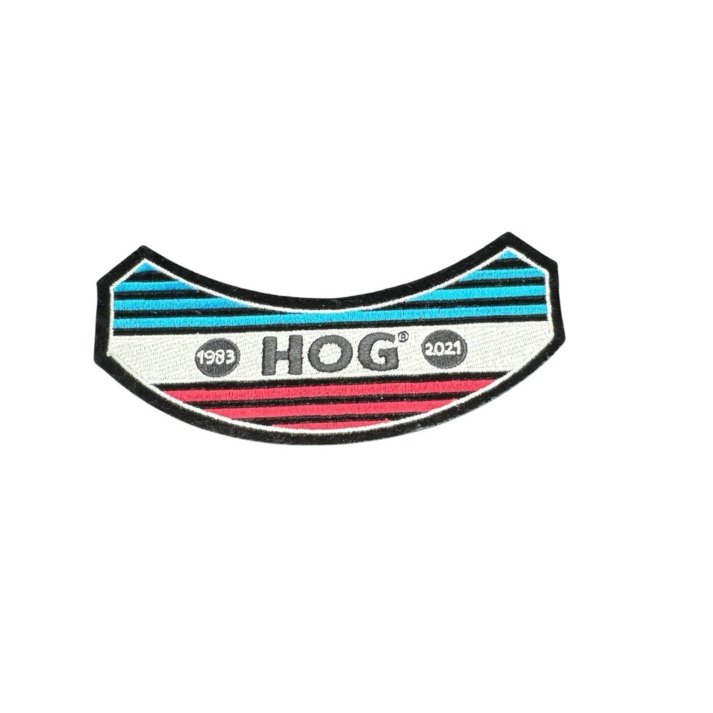 NEW 2021 HOG Harley Davidson Owners Group Patch Badge Jacket Wings Rocker Black